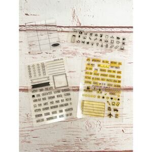 STUDIO L2E Plan It Clear Stamp Lot Acrylic Block Set Planner Scrapbooking